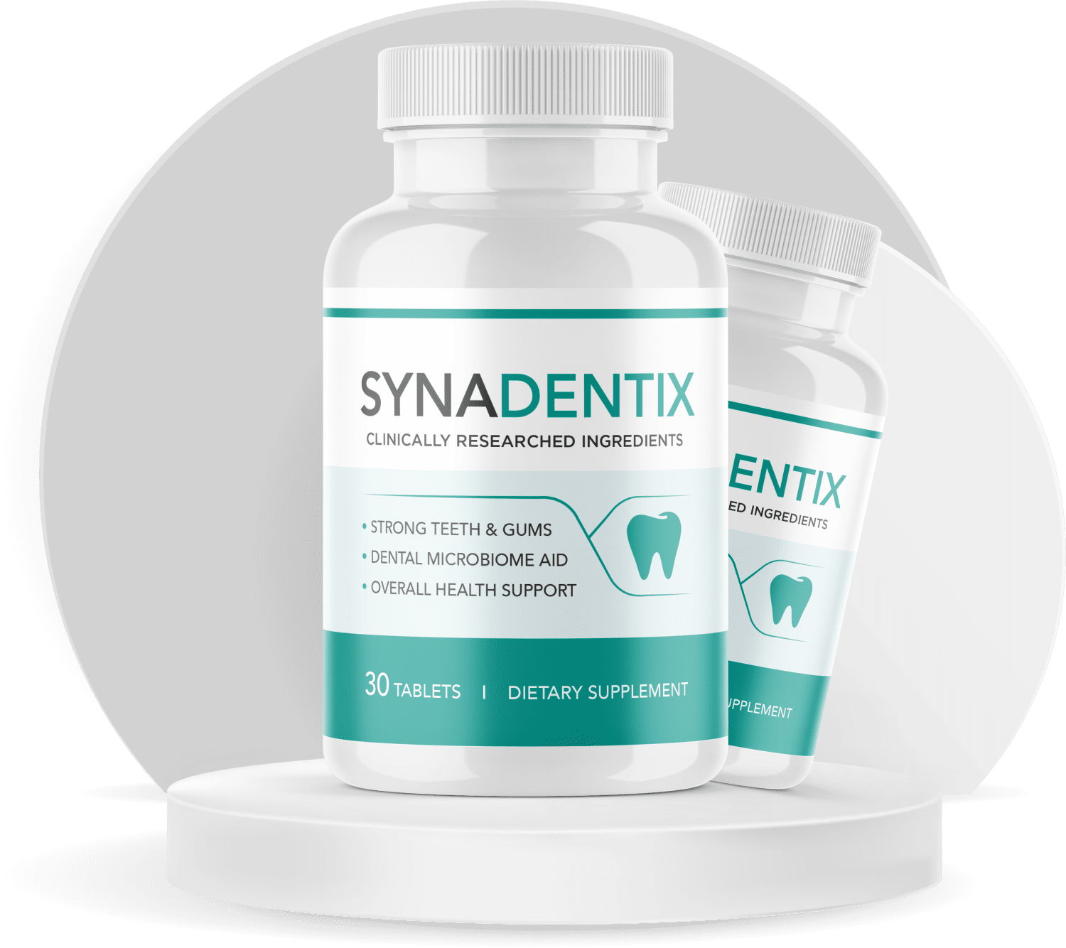 Synadentix supplement bottle for oral support